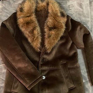 zara | men’s faux fur collar coat
